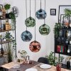Ripoll lampa wisząca, kula świetlna, lampa wisząca kaskadowa niebeieski, zielony, miedziany, 5-punktowe