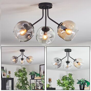 Ripoll Lampa sufitowa, Kula świetlna W kolorze bursztynu, Przezroczysty, Przydymiony, 3-punktowe