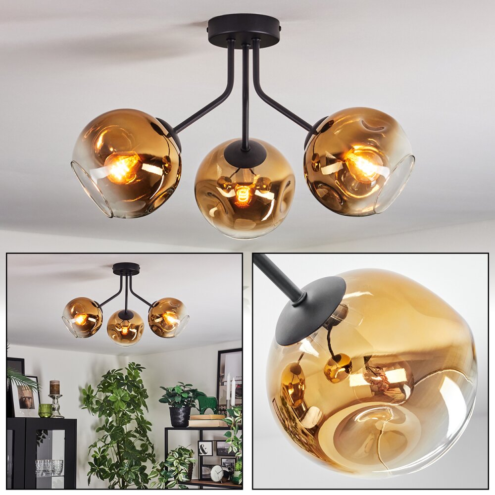 Ripoll Lampa sufitowa, Kula świetlna Złoty, Przezroczysty, 3-punktowe main product photo