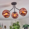 Ripoll Lampa sufitowa, Kula świetlna W kolorze miedzi, 3-punktowe