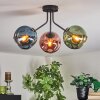 Ripoll lampa sufitowa, kula świetlna niebeieski, zielony, miedziany, 3-punktowe