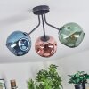 Ripoll lampa sufitowa, kula świetlna niebeieski, zielony, miedziany, 3-punktowe