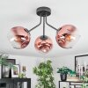 Ripoll lampa sufitowa, kula świetlna przezroczysty, miedziany, 3-punktowe