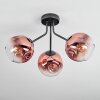 Ripoll lampa sufitowa, kula świetlna przezroczysty, miedziany, 3-punktowe