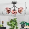 Ripoll lampa sufitowa, kula świetlna przezroczysty, miedziany, 3-punktowe