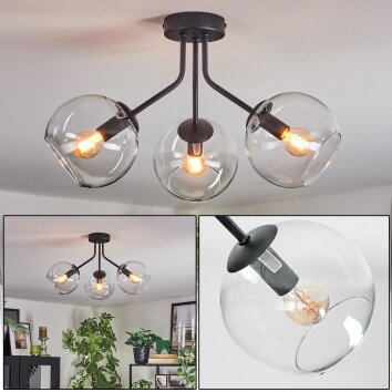 Koyoto lampa sufitowa, kula świetlna 42 cm przezroczysty, 3-punktowe