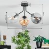 Gastor lampa sufitowa, kula świetlna 42 cm bursztynowy, przezroczysty, przydymiony, 3-punktowe