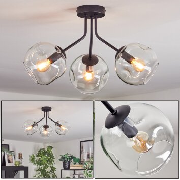 Ripoll lampa sufitowa, kula świetlna przezroczysty, 3-punktowe