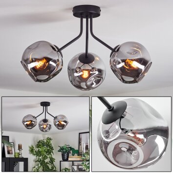 Ripoll Lampa sufitowa, Kula świetlna Przydymiony, 3-punktowe