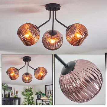 Koyoto lampa sufitowa, kula świetlna miedziany, 3-punktowe