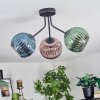 Koyoto lampa sufitowa, kula świetlna niebeieski, zielony, miedziany, 3-punktowe