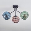 Koyoto lampa sufitowa, kula świetlna niebeieski, zielony, miedziany, 3-punktowe
