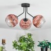 Ripoll lampa sufitowa, kula świetlna przezroczysty, miedziany, 3-punktowe