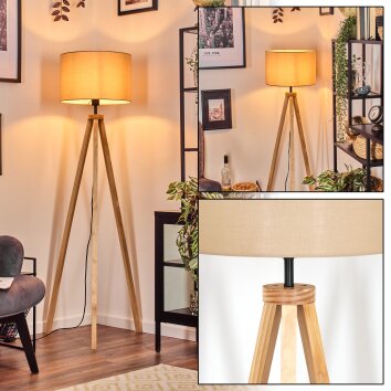 Soungou lampa stojąca kolory naturalne, czarny, 1-punktowy