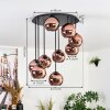 Koyoto Lampa sufitowa, Kula świetlna W kolorze miedzi, 9-punktowe
