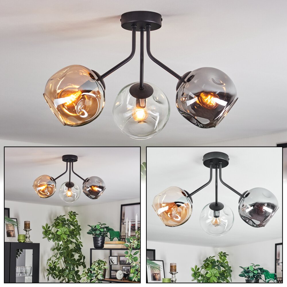 Ripoll Lampa sufitowa, Kula świetlna W kolorze bursztynu, Przezroczysty, Przydymiony, 3-punktowe main product photo
