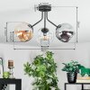 Ripoll Lampa sufitowa, Kula świetlna W kolorze bursztynu, Przezroczysty, Przydymiony, 3-punktowe