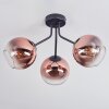 Koyoto lampa sufitowa, kula świetlna przezroczysty, miedziany, 3-punktowe