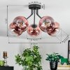 Koyoto Lampa sufitowa, Kula świetlna 52 cm Przezroczysty, W kolorze miedzi, 5-punktowe
