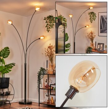 Nikkala lampa stojąca chrom, czarny, 3-punktowe