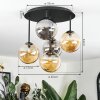 Chehalis Lampa sufitowa, Kula świetlna W kolorze bursztynu, Przydymiony, 5-punktowe