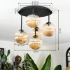 Chehalis lampa sufitowa, kula świetlna 45 cm bursztynowy, 5-punktowe