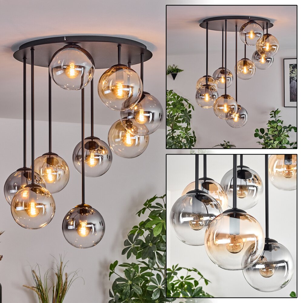 Gastor Lampa sufitowa, Kula świetlna W kolorze bursztynu, Przezroczysty, Przydymiony, 9-punktowe main product photo