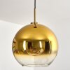 Koyoto Lampa wisząca, Kula świetlna, Lampa wisząca Złoty, Czarny, 1-punktowy