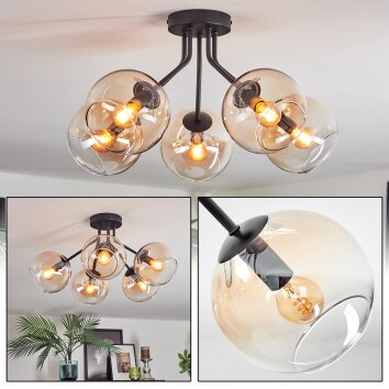 Koyoto Lampa sufitowa, Kula świetlna 52 cm W kolorze bursztynu, Przezroczysty, 5-punktowe Koyoto Lampa sufitowa, Kula świetlna 52 cm W kolorze bursztynu, Przezroczysty, 5-punktowe