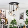 Koyoto lampa sufitowa, kula świetlna bursztynowy, przezroczysty, przydymiony, 9-punktowe