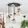 Koyoto lampa sufitowa, kula świetlna bursztynowy, przezroczysty, przydymiony, 9-punktowe