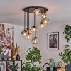 Koyoto lampa sufitowa, kula świetlna bursztynowy, przezroczysty, przydymiony, 9-punktowe