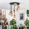 Koyoto Lampa sufitowa, Kula świetlna W kolorze bursztynu, 9-punktowe