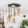 Koyoto Lampa sufitowa, Kula świetlna W kolorze bursztynu, 9-punktowe