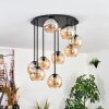 Koyoto Lampa sufitowa, Kula świetlna W kolorze bursztynu, 9-punktowe