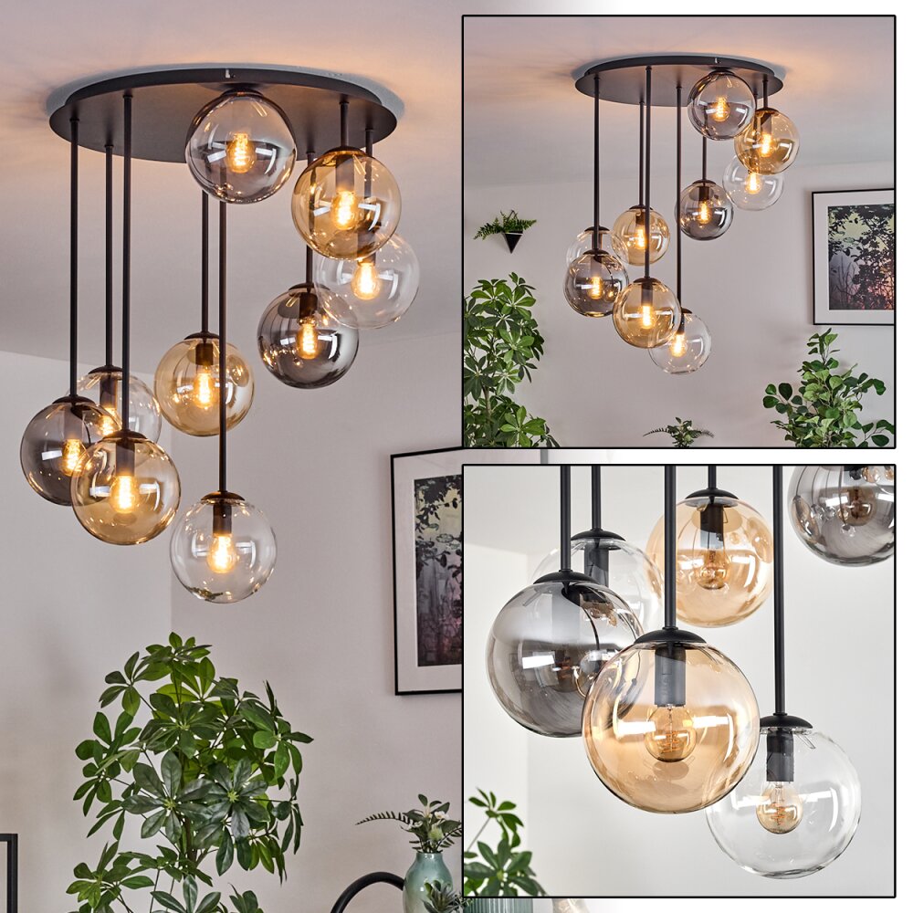 Gastor Lampa sufitowa, Kula świetlna W kolorze bursztynu, Przezroczysty, Przydymiony, 9-punktowe main product photo