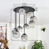 Koyoto Lampa sufitowa, Kula świetlna 57 cm Przezroczysty, Przydymiony, 9-punktowe