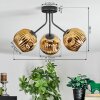 Ripoll Lampa sufitowa, Kula świetlna Złoty, 3-punktowe