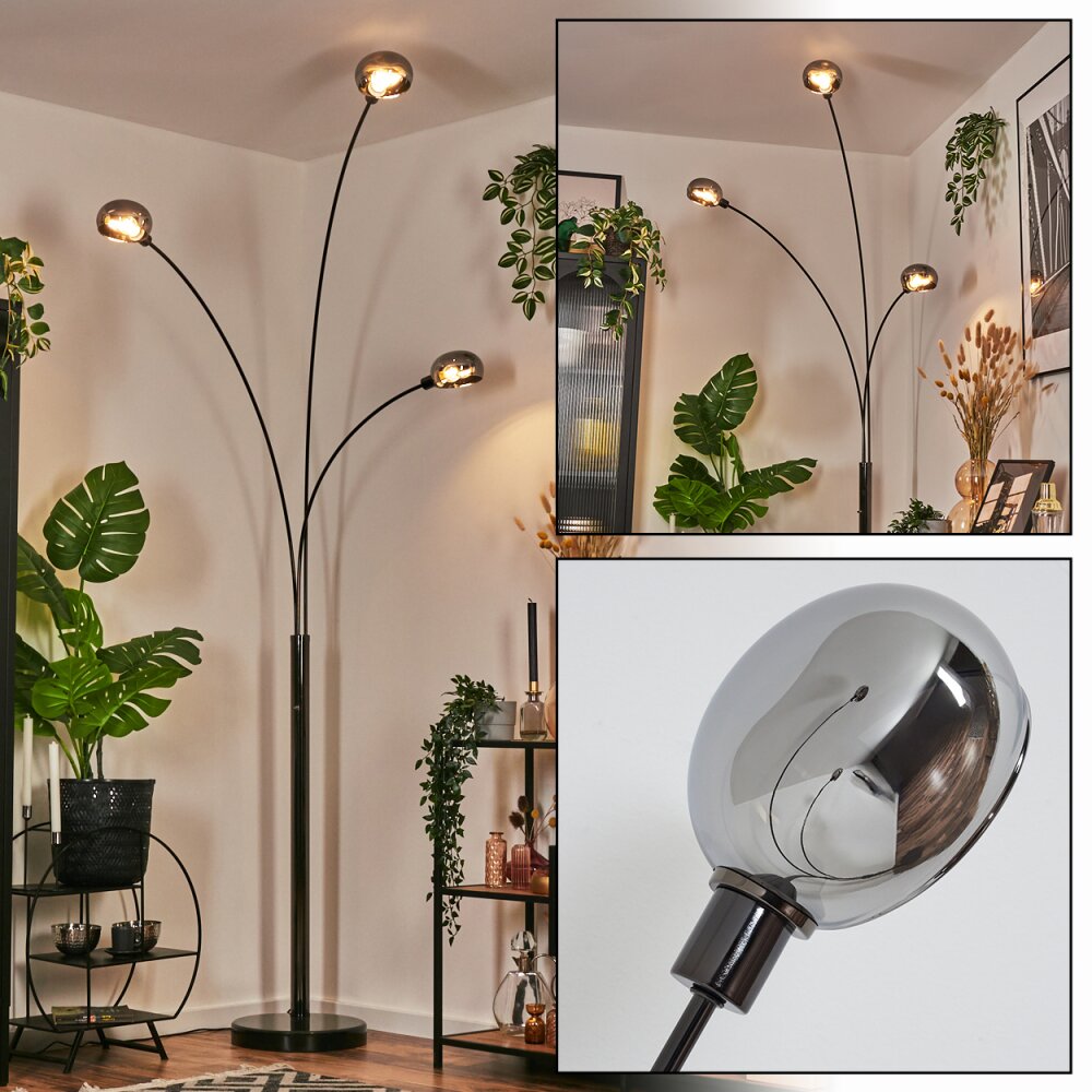 Nikkala Lampa stojąca Chrom, Czarny, 3-punktowe main product photo