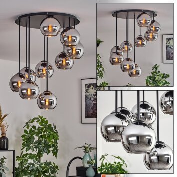 Koyoto Lampa sufitowa, Kula świetlna Chrom, Przydymiony, 9-punktowe