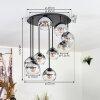 Koyoto Lampa sufitowa, Kula świetlna 57 cm Przezroczysty, Przydymiony, 9-punktowe