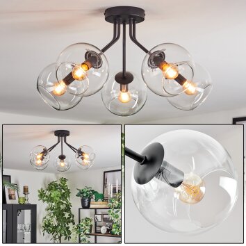Koyoto lampa sufitowa, kula świetlna 52 cm przezroczysty, 5-punktowe