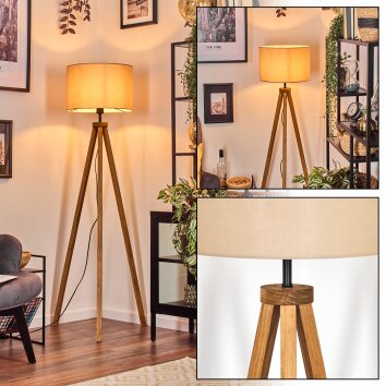Soungou lampa stojąca kolory naturalne, czarny, 1-punktowy