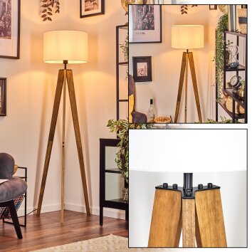 Soungou lampa stojąca kolory naturalne, czarny, 1-punktowy