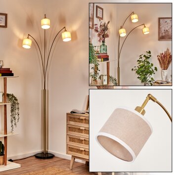 Bassagoda Lampa stojąca Mosiądz, Czarny, 3-punktowe