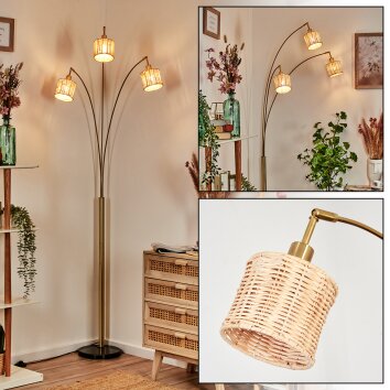Cavaca Lampa stojąca Mosiądz, Czarny, 3-punktowe