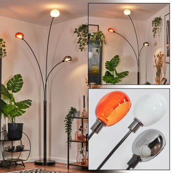 Nikkala lampa stojąca chrom, czarny, 3-punktowe