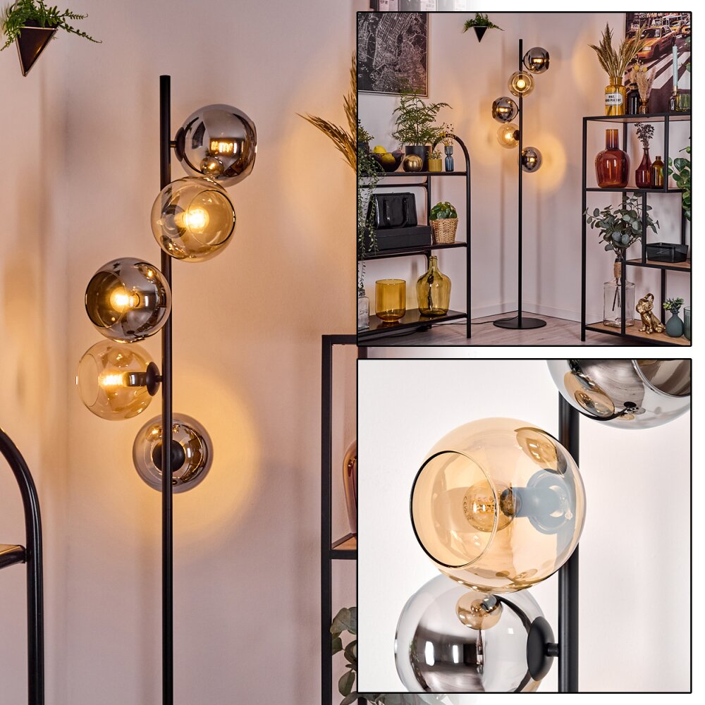 Koyoto Lampa stojąca 31 cm W kolorze bursztynu, Przydymiony, 5-punktowe main product photo