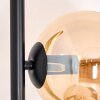Koyoto lampa stojąca 31 cm bursztynowy, chrom, przydymiony, 5-punktowe