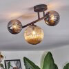 Chehalis Lampa sufitowa, Kula świetlna W kolorze bursztynu, Chrom, Przydymiony, 3-punktowe